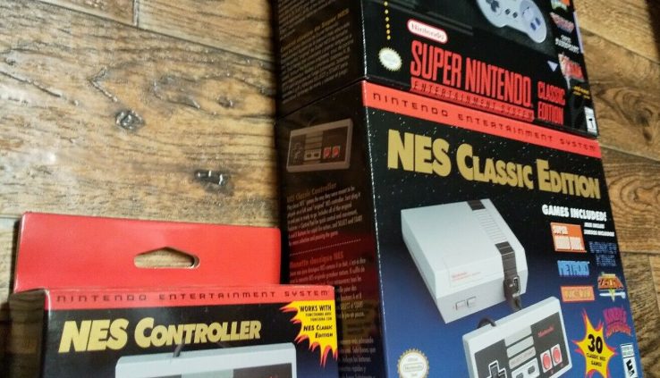 Official SEALED Nintendo NES/ SNES Classic Edition + Bonus Controller Bundle