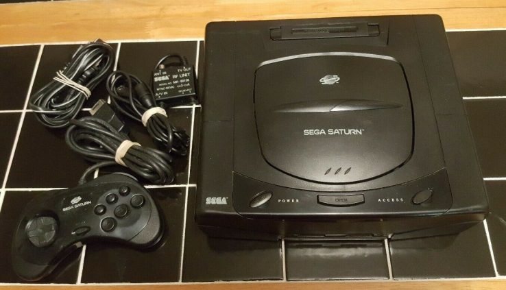 Sega Saturn Shaded Console Model MK-8000 Machine Bundle Tested. NEW SAVE BATTERY