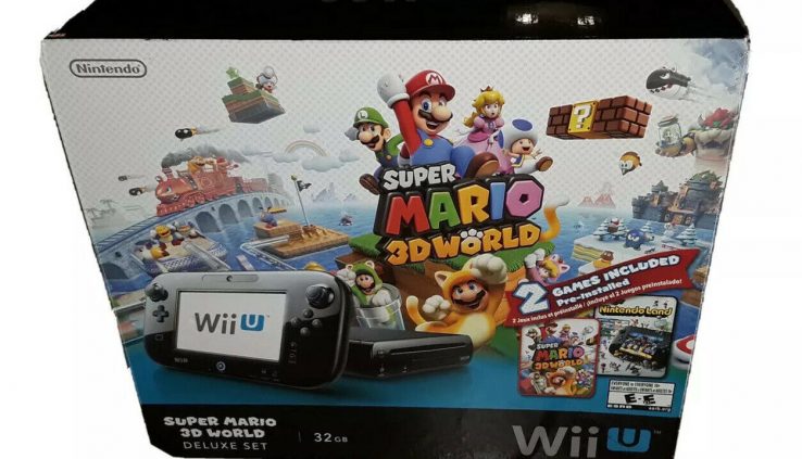 Nintendo Wii U Colossal Mario 3D World Deluxe Attach 32GB Shaded Console