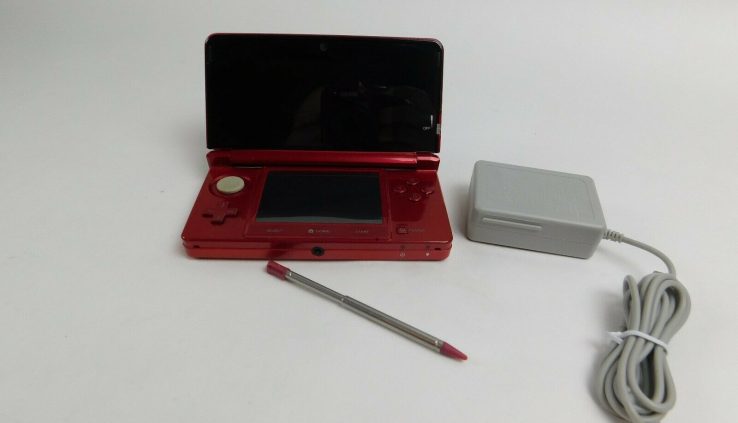 Nintendo 3DS Handheld Machine Flame Crimson Charger Stylus Examined