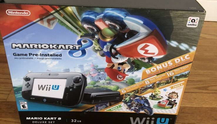 Nintendo Wii U 32GB Mario Kart 8 Deluxe Bundle Console &14 Extra Video games FREE SHIP
