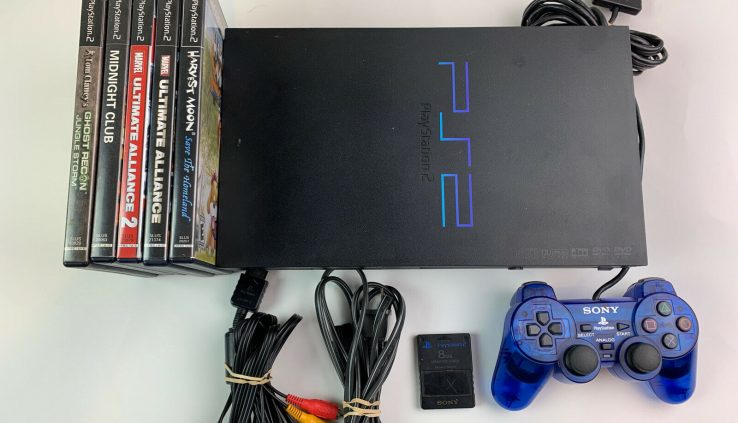 Sony PlayStation 2 PS2 Rotund Console Bundle Device SCPH-30001 Tested With 5 Video games