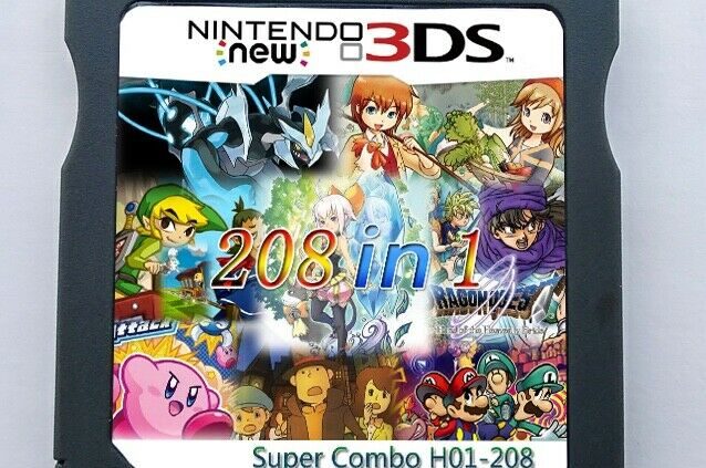 208 in 1 Recreation Games Cartridge Multicart For Nintendo DS NDS NDSL NDSi 2DS 3DS