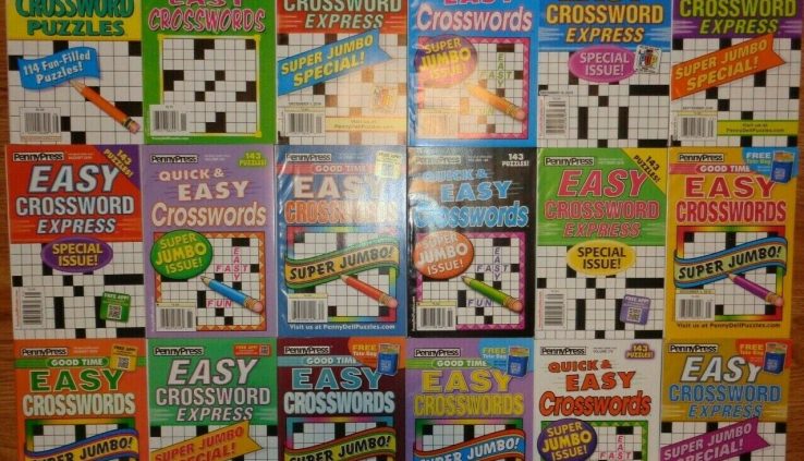 Lot of 5 Dell Penny Press Crossword Puzzle Books Discover Fun Treatment Pocket Unsorted