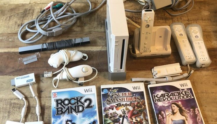 EXCELLENT Nintendo Wii With Expansive Rupture Bros x Rock and & Rechargeable Remotes