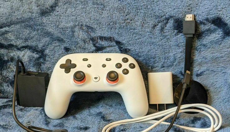 Google Stadia + Chromecast White Controller Handheld with stride case