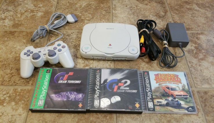 PS ONE WHITE CONSOLE COMPLETE PS1 PlaystationSCPH-101 Machine TESTED WORKS