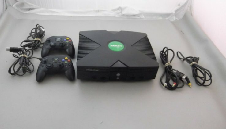Xbox Customary Console W/ 2 Controllers & All Cords