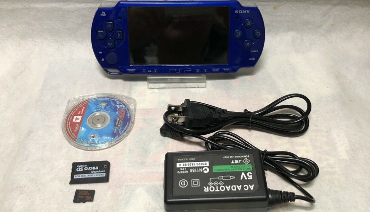 Sony PSP 2000 Blue System With Charger & 1 video games & Memory Card Bundle
