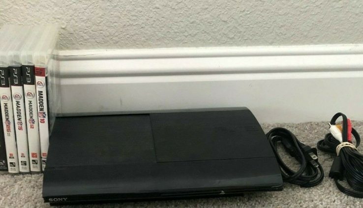 PS3 Sizable Slim Console CECH-4001C with 1 Controller (compare 2nd pic) and 5 Video games