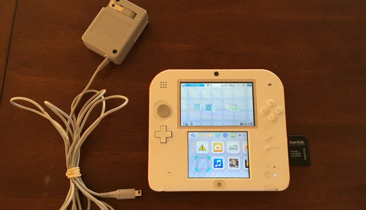 Nintendo 2DS Console FTR-001 – White/crimson With Charger Tested