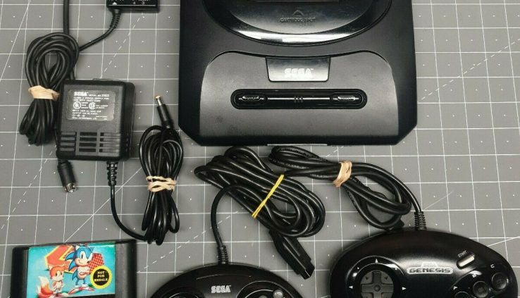 Sega Genesis Mannequin 2  w/Sonic 2 game,  Two Controllers Cleaned and Examined