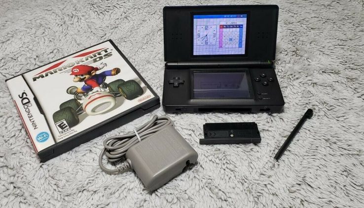 Nintendo DS Lite USG-001 Cobalt Blue & Murky Handheld Machine w/ Mario Kart Game