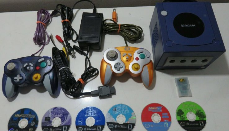 Nintendo Game Cube Bundle + 6 Video games Console +2 Controller +MAD CATZ MEMORY CARD