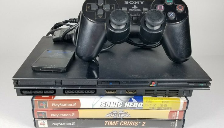 Sony Playstation2 PS2 Slim SCPH-70012 Bundle – Controller, Reminiscence Card, 3 Video games