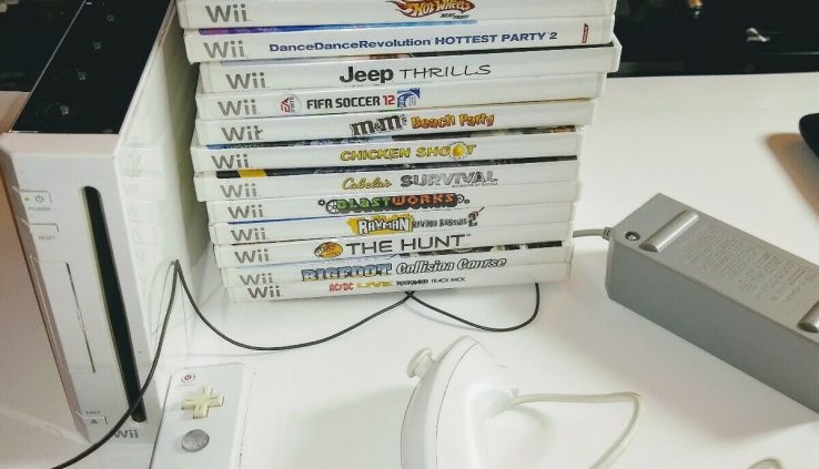 Nintendo Wii White Console RVL-001 – 16 Video games Bundle Tested Pre-owned
