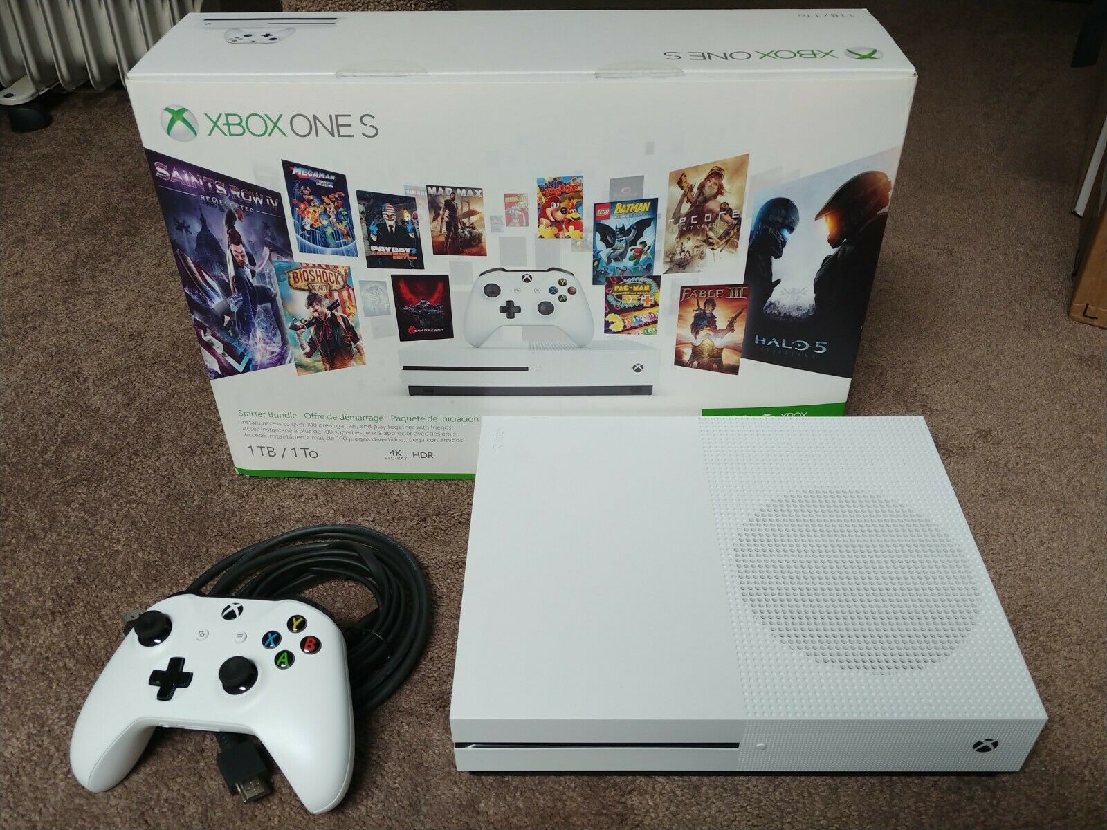 Microsoft Xbox One S 1TB White Starter Bundle with 4k Ultra BluRay