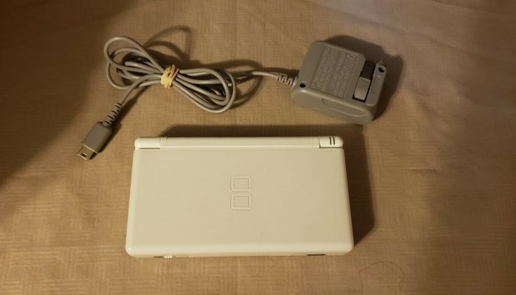 Glacier White Nintendo DS Lite Console Device USG-001 w/ Charger, Examined