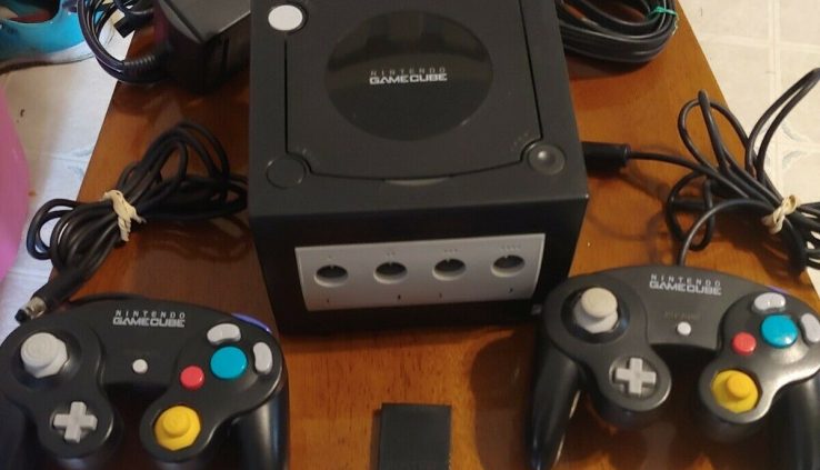 Nintendo Gamecube shadowy Console Intention With Controllers & Hookups