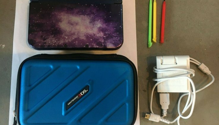 Nintendo 3DS XL 3 DS GALAXY EDITION Handheld Blueprint CONSOLE CASE CHARGER NES HQ