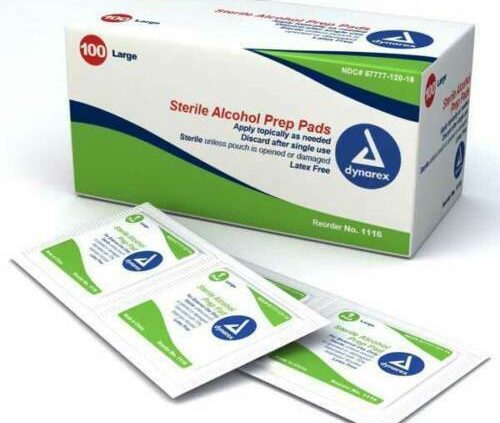 100 LARGE SIZE ALCOHOL PREPS PREP PADS STERILE ANTISEPTIC WIPES 100/BOX NEW !
