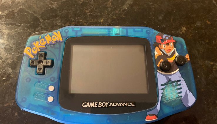 Nintendo Gameboy Advance Pokemon Model Clear Blue With Gloomy Buttons