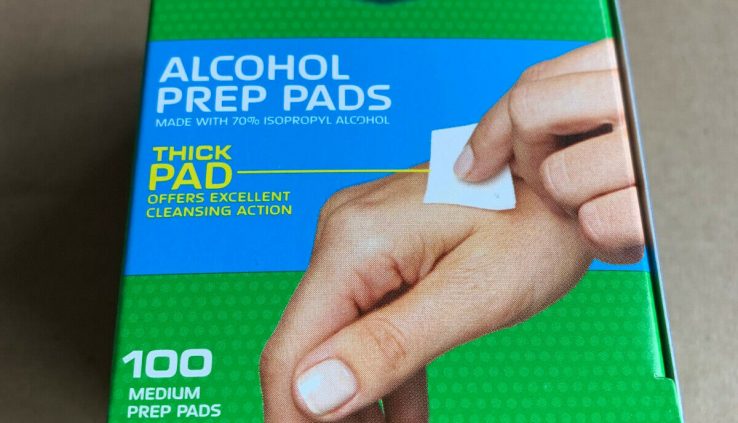 100 Curad Alcohol Prep Pads Swabs Wipes isopropyl wipes