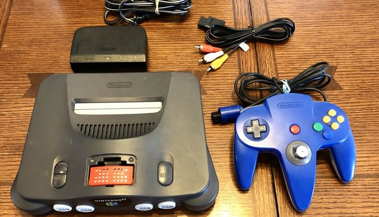 Nintendo 64 +EXPANSION Console CLEAN & TESTED W/ AV, Energy & Blue Controller L3