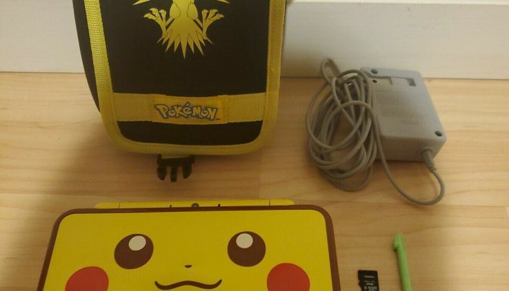 Nintendo 2DS XL Pikachu Edition Console Pokemon + Charger + 4GB SD + Shuffle back and forth Case