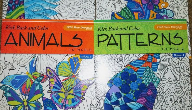 4 New Grownup Coloring Books Relax~Animals~Floral~Patterns SERIES 3 COMPLETE SET