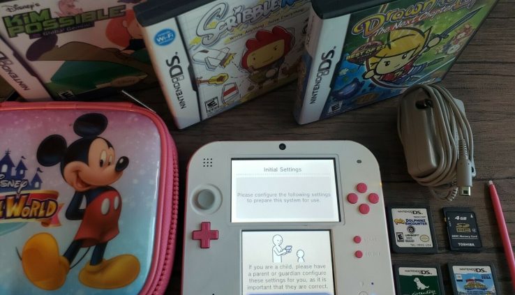 Nintendo 2DS Disney Magical World Mickey Peach Crimson Edition 2DS – With Video games