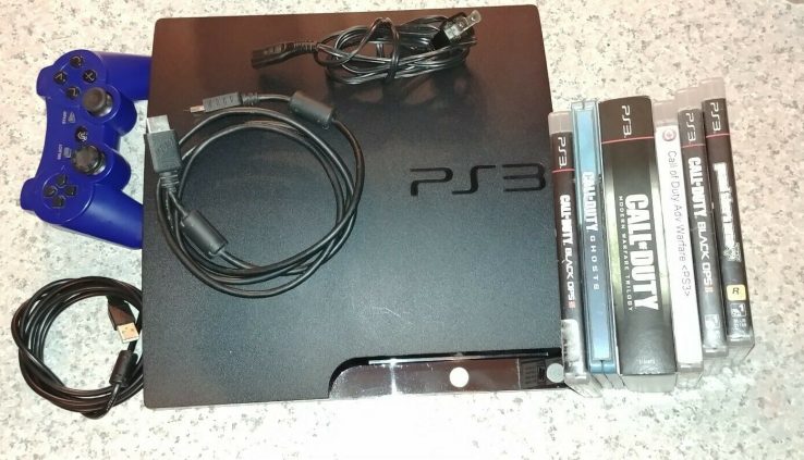 Ps3 PS3 Slim 160GB CECH-2501A Console Lot w/ 8 Video games Blueprint Bundle