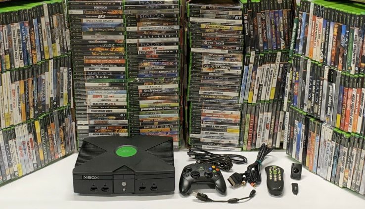 Microsoft Shaded Xbox Contemporary Version Total Video games 2 Controllers ~ Tested READ
