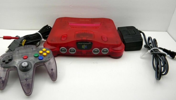 Watermelon RED Nintendo 64 Console NUS-001 Cleaned / Examined / Knowledgeable NTSC N64