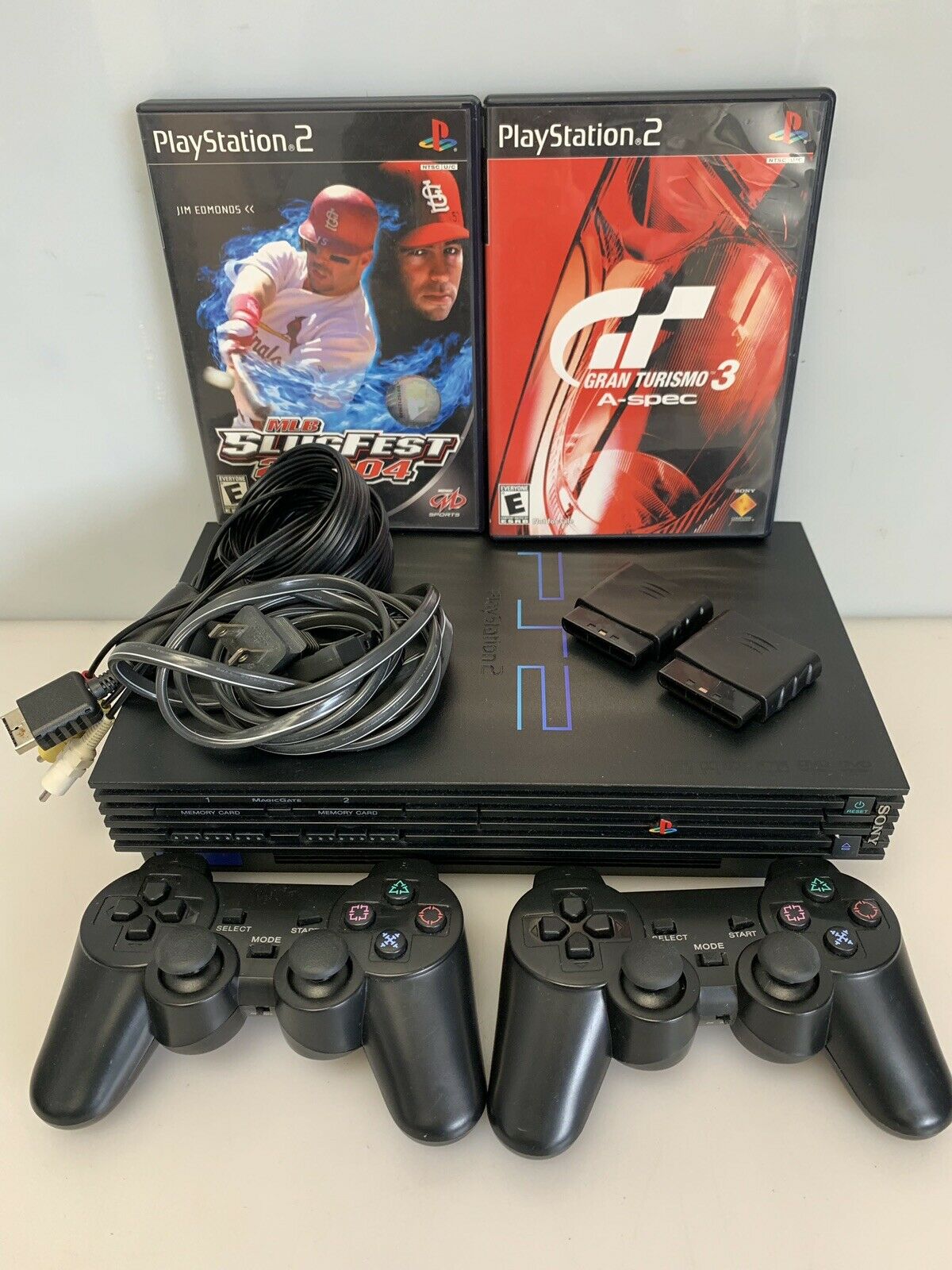 Sony PlayStation 2 PS2 Full Bundle w/ 2 Controllers/ Video games SCPH ...