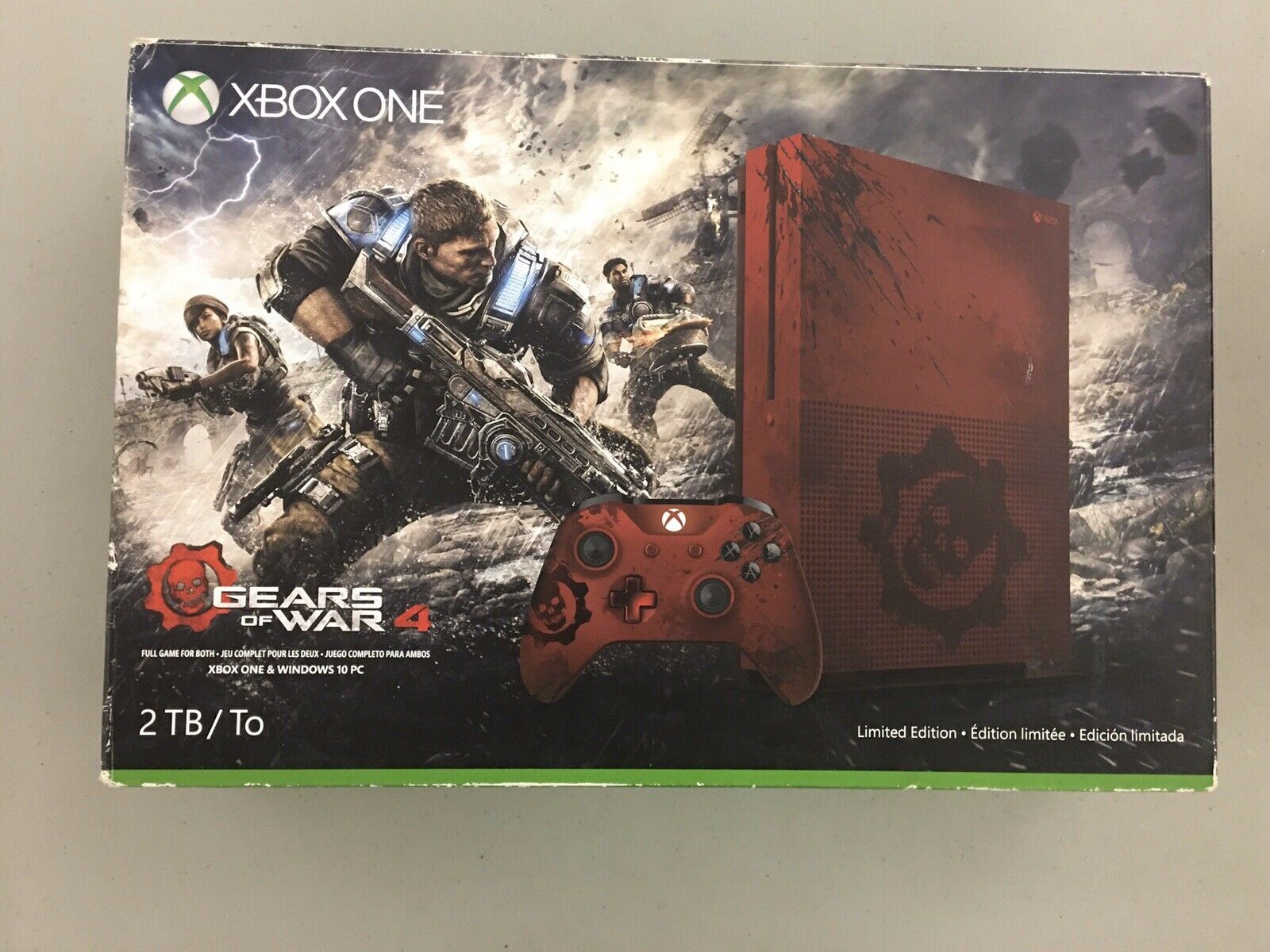 Microsoft Xbox One S Gears of Battle 4 Tiny Version 2TB Crimson Red Console - iCommerce on Web