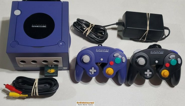 Nintendo GameCube Console – Purple with 2 Controllers + Hookups
