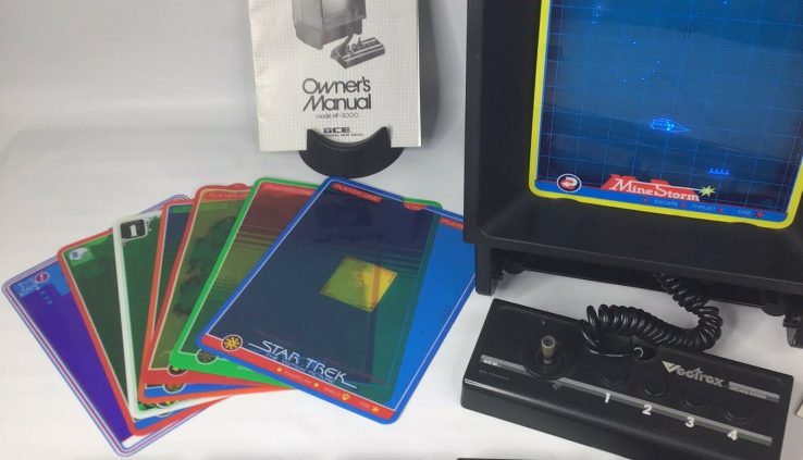 Vintage Vectrex  Arcade Console 6 Games, 8 Monitors, Homeowners Handbook – Working