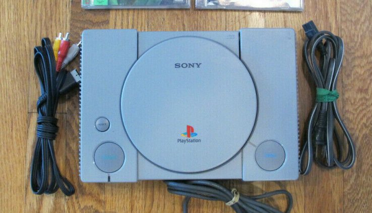 PlayStation 1 PS1 Bundle SCPH-9001 – Controller – 2 Games – Reminiscence Card – Tested