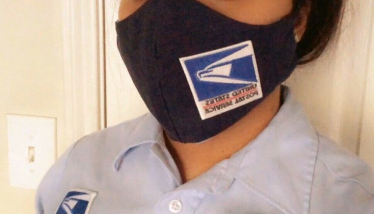 USPS FACE MASK WITH FILTER POCKET