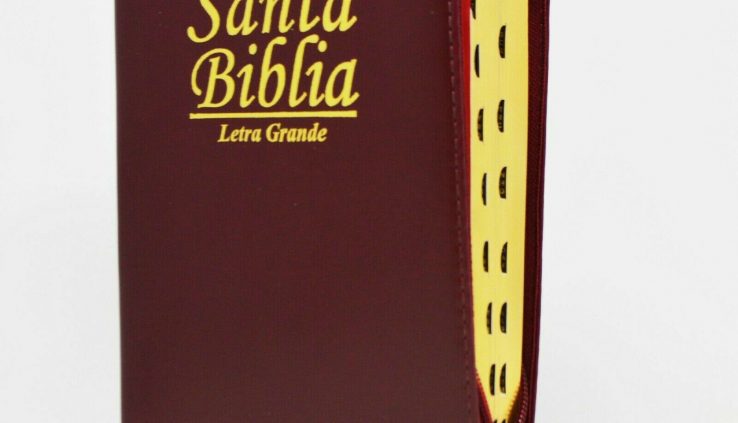 BIBLIA LETRA GRANDE (12 PUNTOS)  REINA VALERA 1960 CIERRE e INDEX PIEL VINO