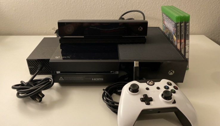 🟢 Microsoft 1540 Xbox One 500 GB Console with Kinect BUNDLE + 3 Video games