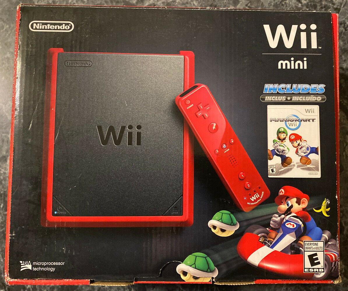 Nintendo Wii Mini 8GB Pink Console OPEN BOX NEW with Mario Kart Wii on Web