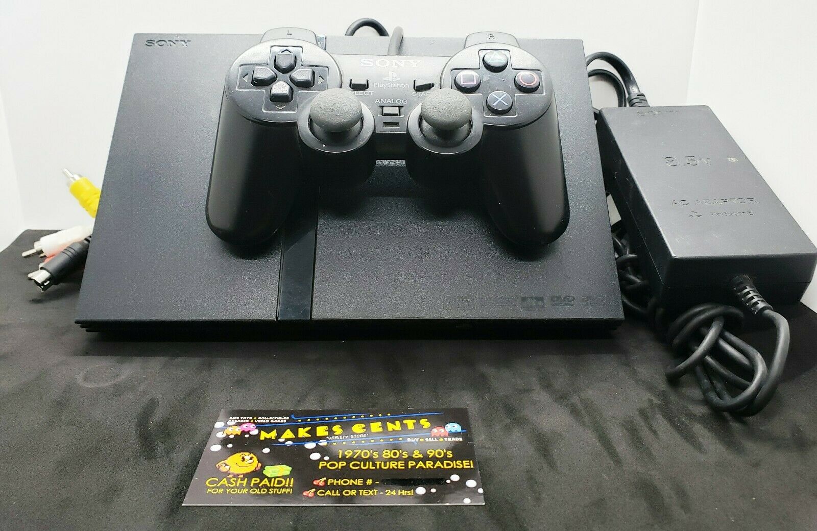Sony PlayStation 2 SCPH77001 Slim Shadowy Console w/ Cables