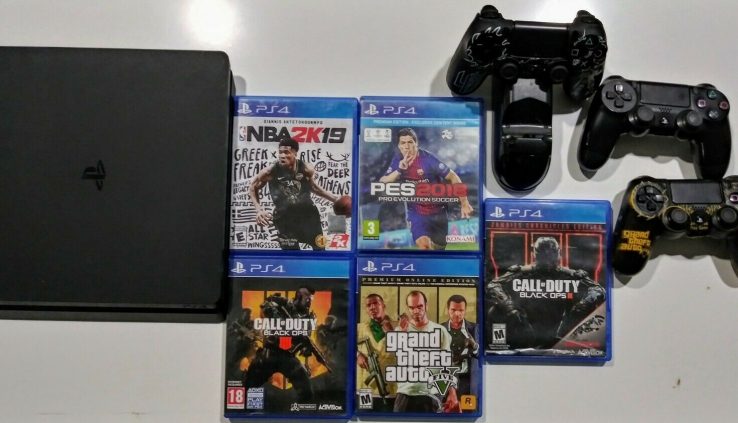 Sony PlayStation 4 Slim 1TB Unlit Console BUNDLE/ with Accessories 