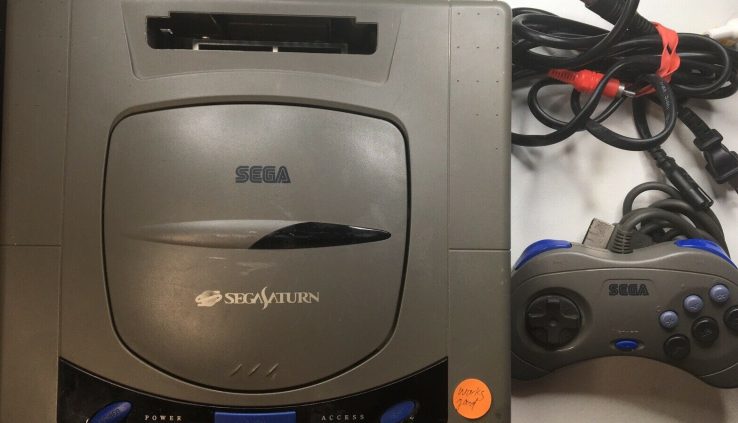 Sega Saturn grey Console Eastern w/controller cables plays japanese video games