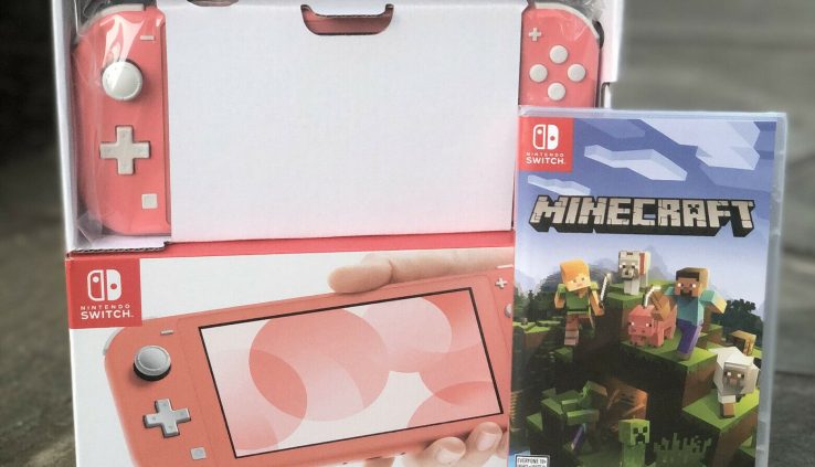 Nintendo Change Lite Coral with Minecraft Machine Bundle