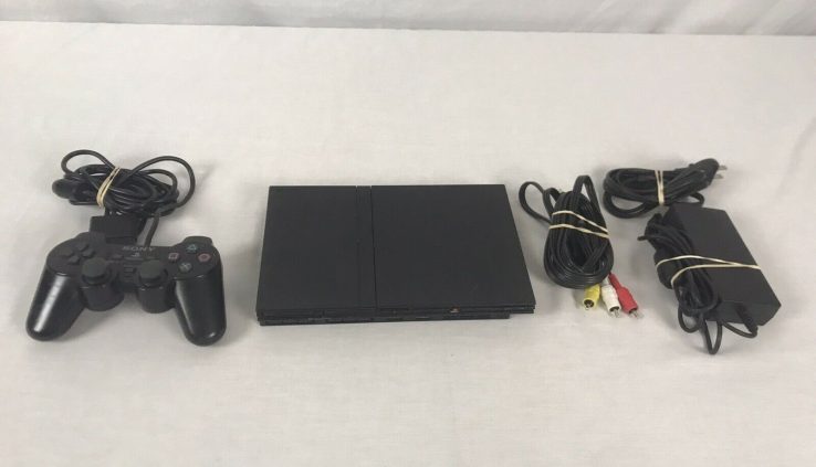 Sony Ps2 PS2 Slim Dark Console with Cords and Controller SCPH-77001