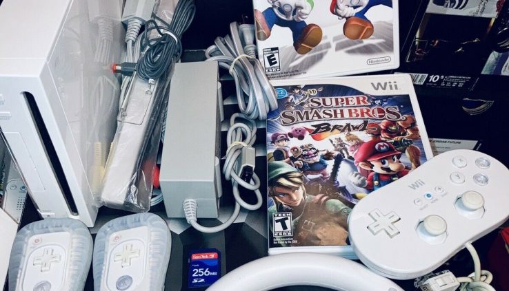 Nintendo Wii Bundle With Mario Kart & Break Bros Controllers Friendly & Examined