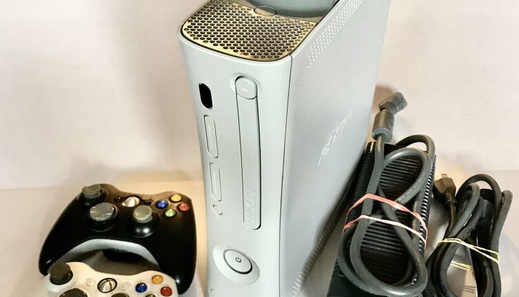 Microsoft Xbox 360 White Console Bundle 2 Controllers Remotes All Examined Powers